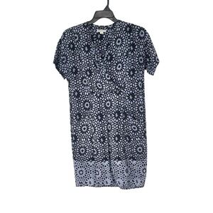 Whistles Black White Abstract Shift Dress Pockets Size 6